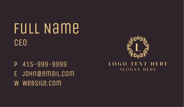 Luxury Floral Ornament Business Card Design Image Preview