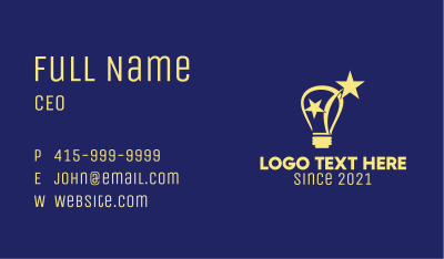 Lightbulb Star Concept  Business Card