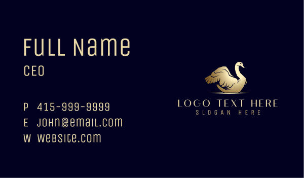 Gold Luxury Swan Business Card Design Image Preview