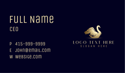 Gold Luxury Swan Business Card Image Preview