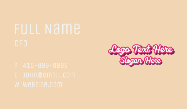 Retro Cursive Business Business Card Design Image Preview