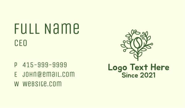 Coffee Bean Tree Branch Business Card Design Image Preview