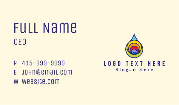 Colorful Liquid Droplet Business Card Design Image Preview