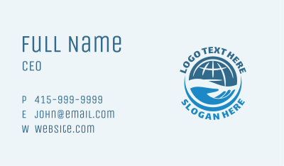 Hand Globe Volunteer Business Card Image Preview