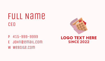 Strawberry Waffle Sandwich Business Card Image Preview