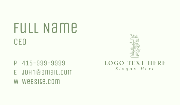 Nature Letter I  Business Card Design Image Preview