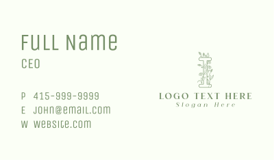 Nature Letter I  Business Card Image Preview