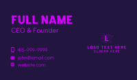 Purple Circuit Letter Business Card Design