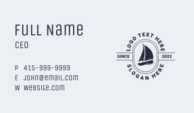 Ocean Sailing Boat Business Card Image Preview