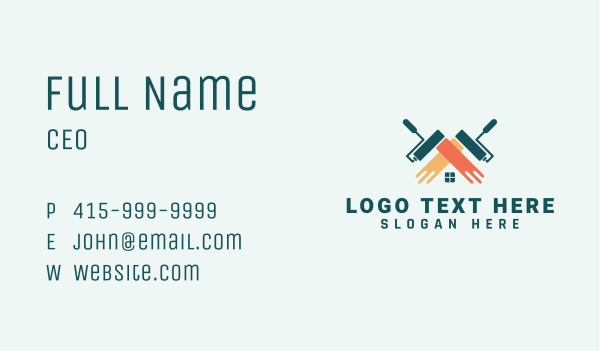 House Paint Roller Business Card Design Image Preview