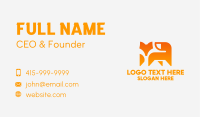 Orange Fox Silhouette Business Card Image Preview
