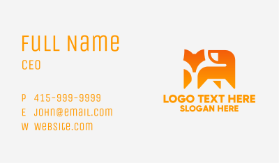 Orange Fox Silhouette Business Card Image Preview