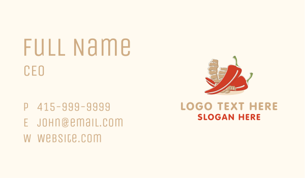 Ginger Chili Pepper Business Card Design Image Preview