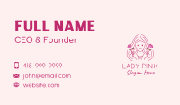 Pink Rose Girl Business Card Image Preview