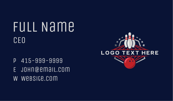 Bowling Sport Game Business Card Design Image Preview