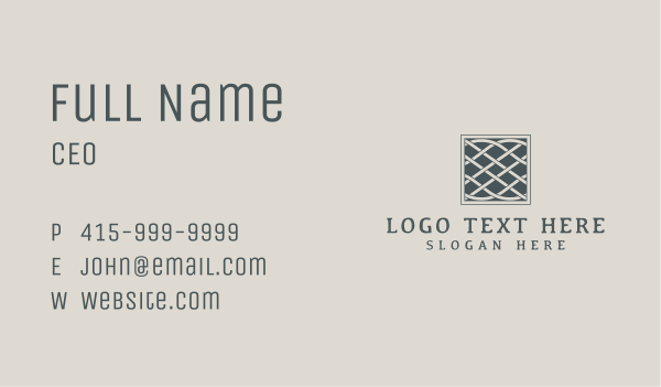 Interwoven Textile Fabric Business Card Design Image Preview