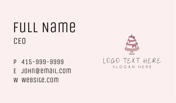 Sweet Tiered Cake Bakery Business Card Design Image Preview