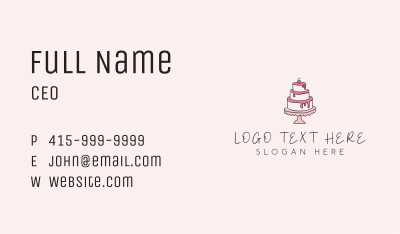 Sweet Tiered Cake Bakery Business Card Image Preview