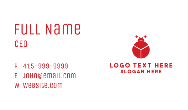 Red Chart Bug Business Card Design Image Preview