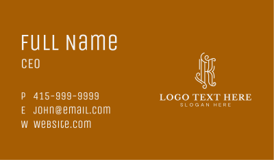 Swirl K Lettermark Business Card Image Preview