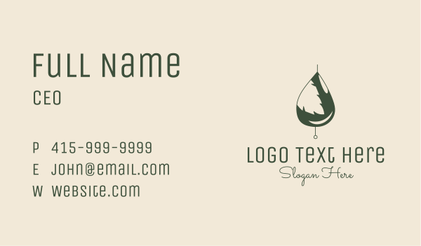 Organic Oil Leaf  Business Card Design Image Preview