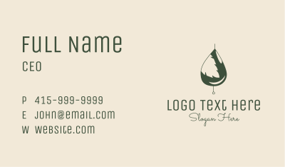 Organic Oil Leaf  Business Card Image Preview