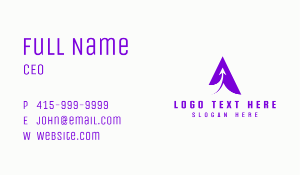 Purple Arrow Letter Business Card Design Image Preview