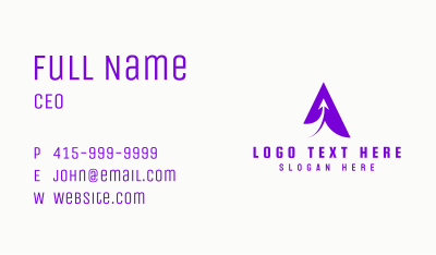 Purple Arrow Letter Business Card Image Preview