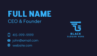 Blue Digital Letter G Business Card Image Preview