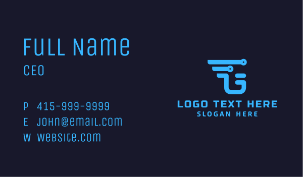 Blue Digital Letter G Business Card Design Image Preview