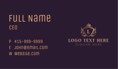 Elegant Crown Shield Business Card Image Preview