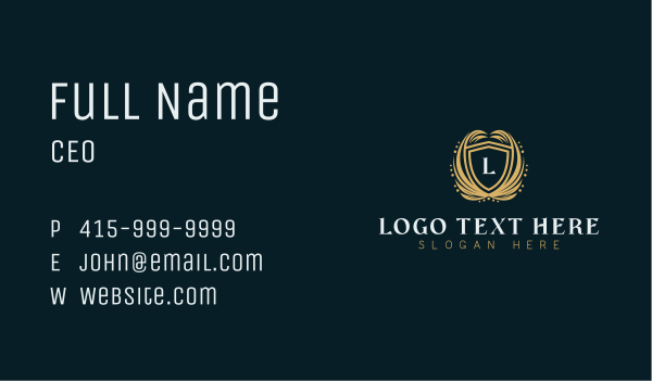 Regal Shield Event Planner Business Card Design Image Preview