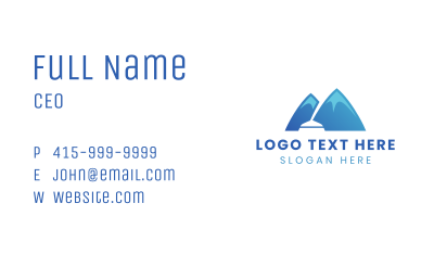 Blue Cleaner Mountain Business Card Image Preview