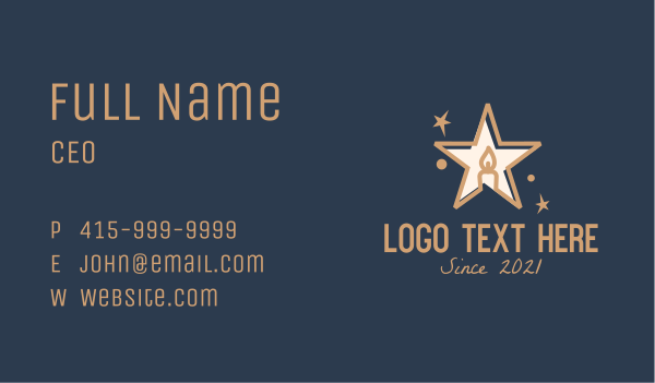 Star Candle Light Business Card Design Image Preview