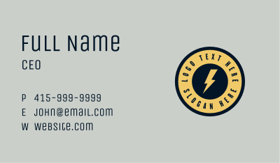 Electricity Power Wordmark Business Card Image Preview