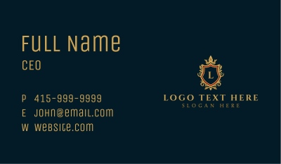 Luxury Crown Shield Crest Business Card Image Preview