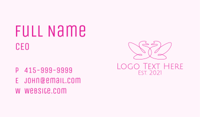 Pink Swan Couple  Business Card Image Preview