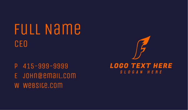 Orange Fox Letter F Business Card Design Image Preview