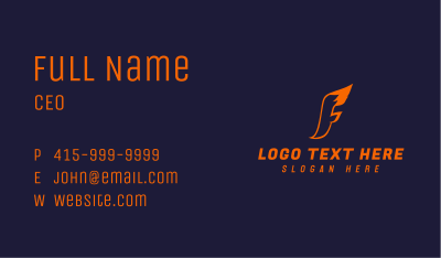Orange Fox Letter F Business Card Image Preview