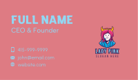 Pink Hair Girl Gamer Business Card Image Preview