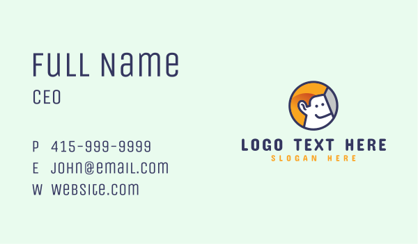 Smiling Man Avatar Business Card Design Image Preview