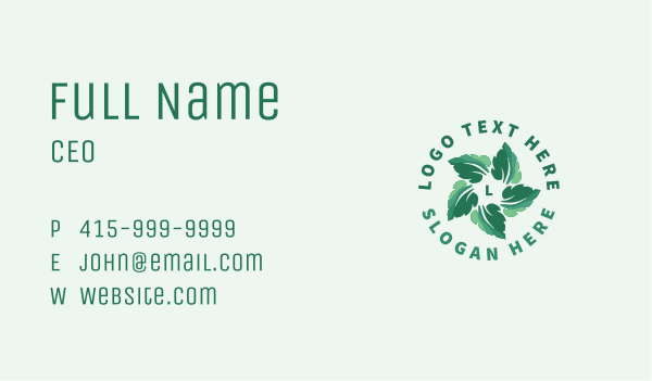 Leaf Nature Botanical Business Card Design Image Preview