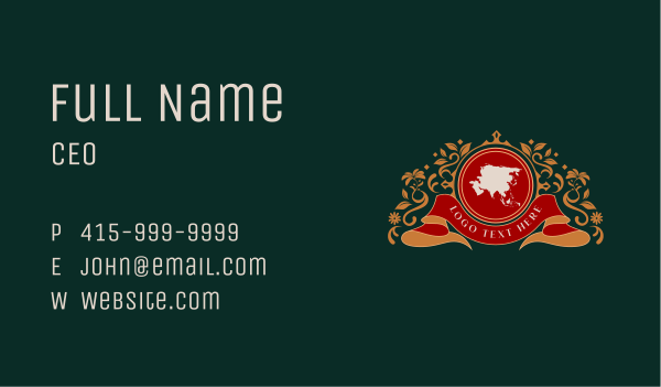 Asia Continent Map Business Card Design Image Preview