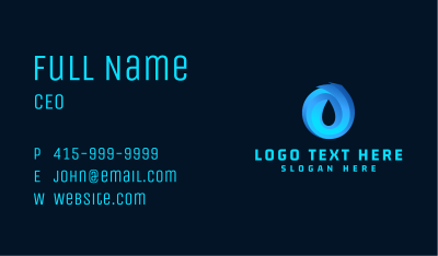 Water Droplet Letter O Business Card Image Preview