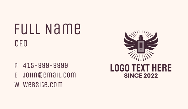 Hipster Vape Mod Wings Business Card Design Image Preview