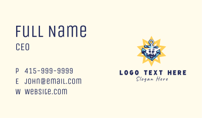Marine Sailing Anchor  Business Card Image Preview