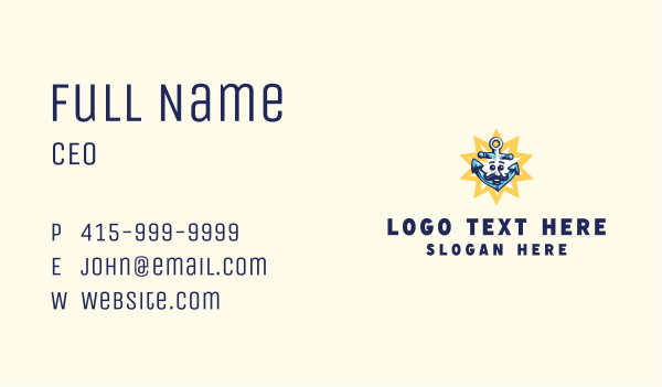 Marine Sailing Anchor  Business Card Design Image Preview