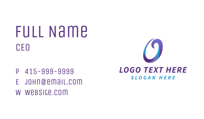 Business Script Letter O Business Card Image Preview