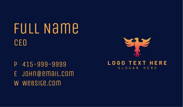 Majestic Phoenix Fire Business Card Design Image Preview