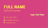 Cute Girly Wordmark Business Card Design